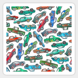 Toy Car Pile Up Magnet